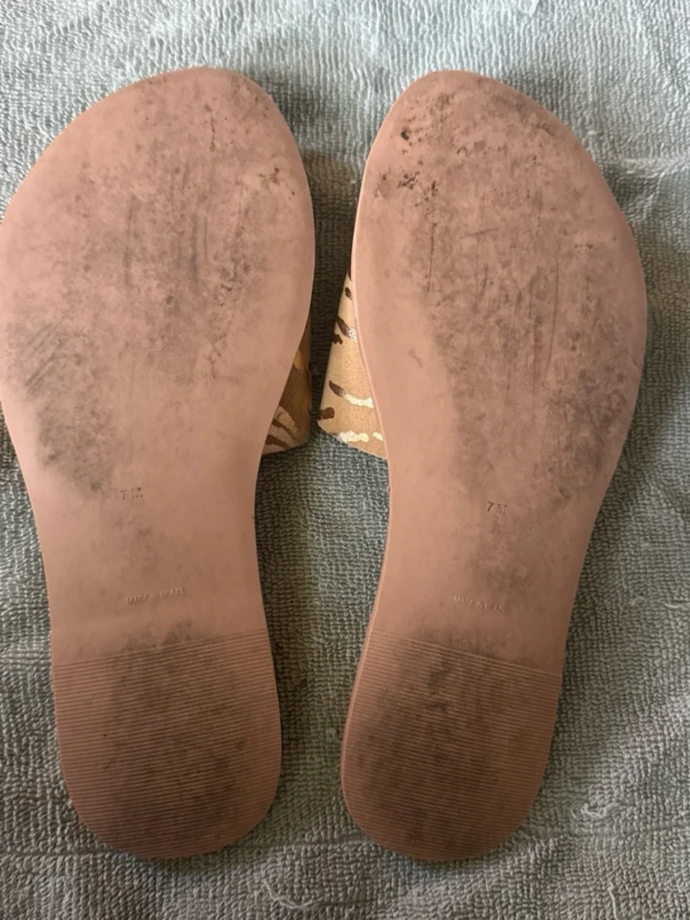 Beach by Matisse Gold-Accent Tan Slide Sandals
